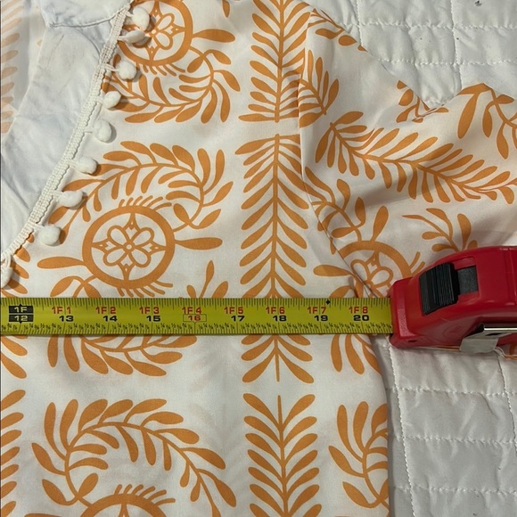 ☀️ Bold Yellow & White Print Tunic Dress – Boho Resort Style Size M - Picture 4 of 6